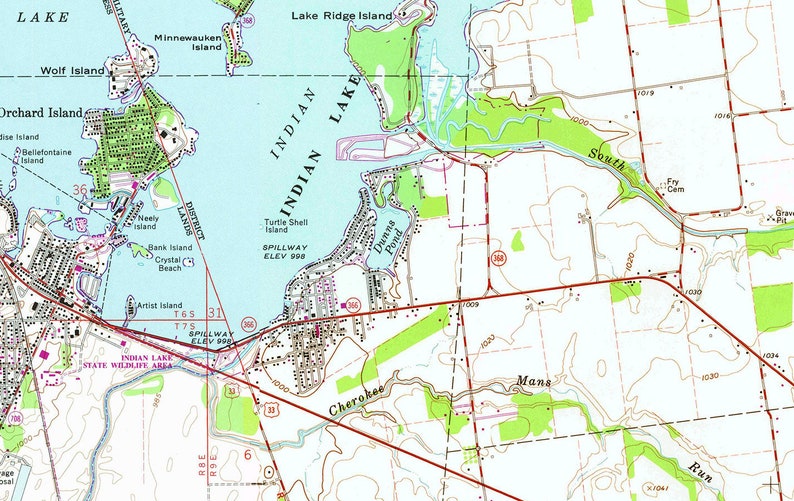 1960 Map of Indian Lake Logan County Ohio - Etsy