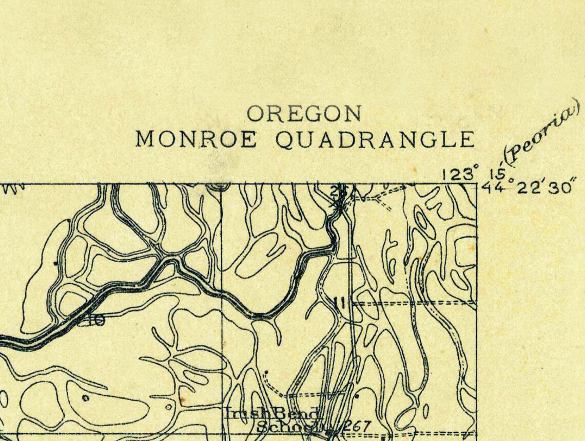 1911 Topo Map of Monroe Oregon - Etsy