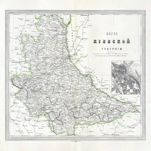 1871-Karte der Region Kiev, Ukraine