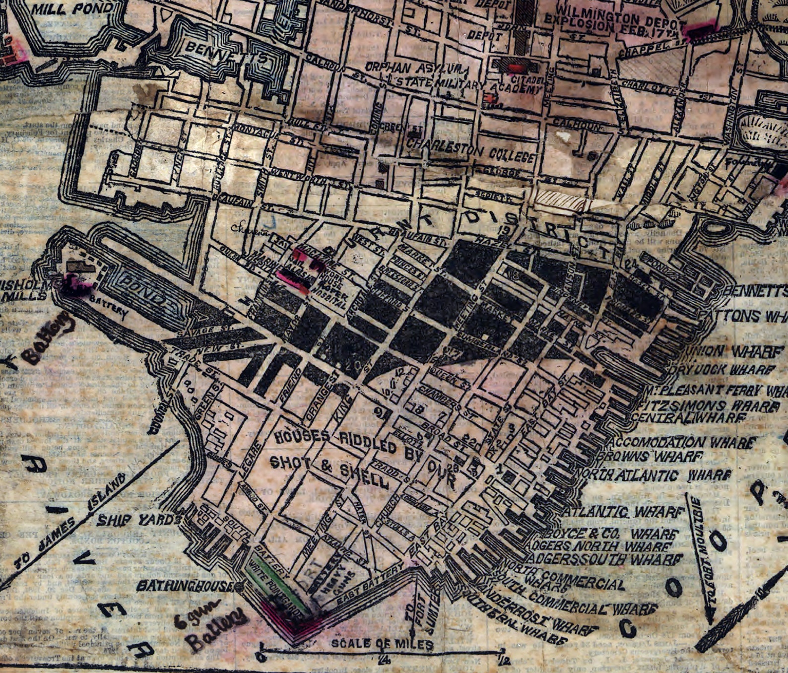 1864 Map of Charleston South Carolina Etsy