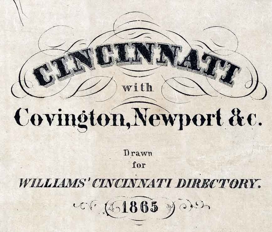 1865 Map of Cincinnati Ohio