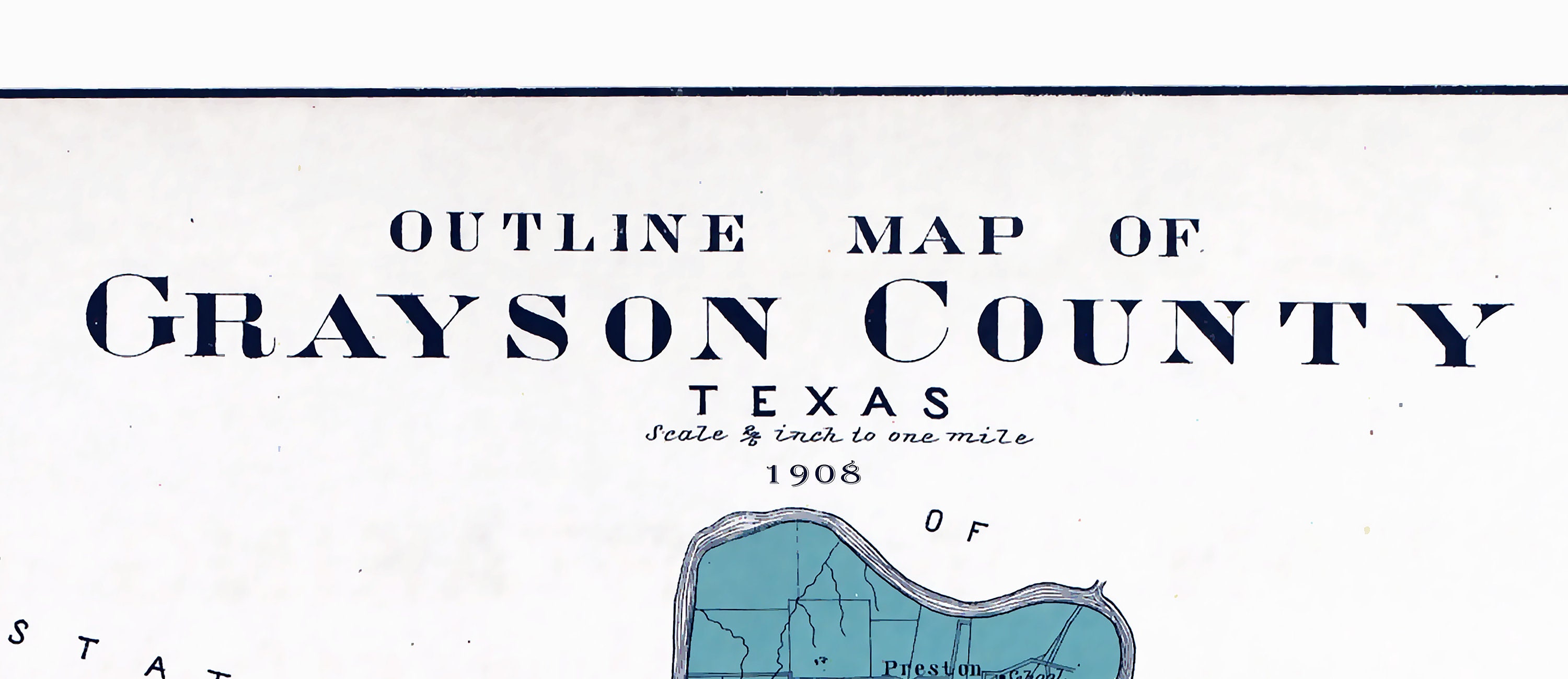 1908 Map of Grayson County Texas - Etsy