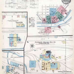 1886 Plan de la ville de Conshohocken, comté de Montgomery, Pennsylvanie