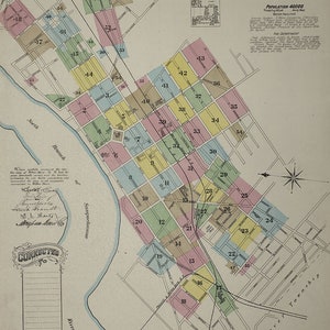 1891 Carte de Wilkes-Barre, Pennsylvanie