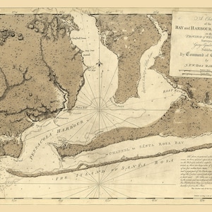 Carte de la baie et du port de Pensacola en 1800
