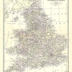 1885-Karte von England und Wales
