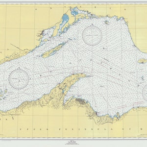 1950er Seekarte vom Lake Superior