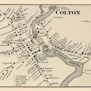 1865 Town Map of Colton Saint Lawrence County New York