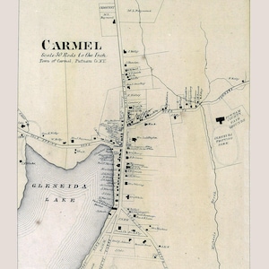 Kaart uit 1867 van Carmel Village Putnam County, New York