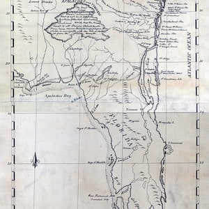 1763 Kaart van Georgië en Florida