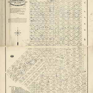 1881-Karte von Warren & Forest County PA mit frühen Landstrichen