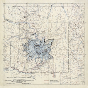 1907-Karte des Mount Rainier National Park Washington