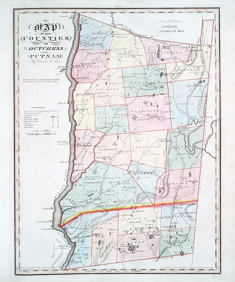 1841 Mapa de Dutchess y Putnam County New York Etsy