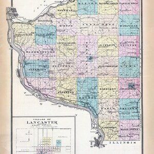 1878 Map of Grant County Wisconsin