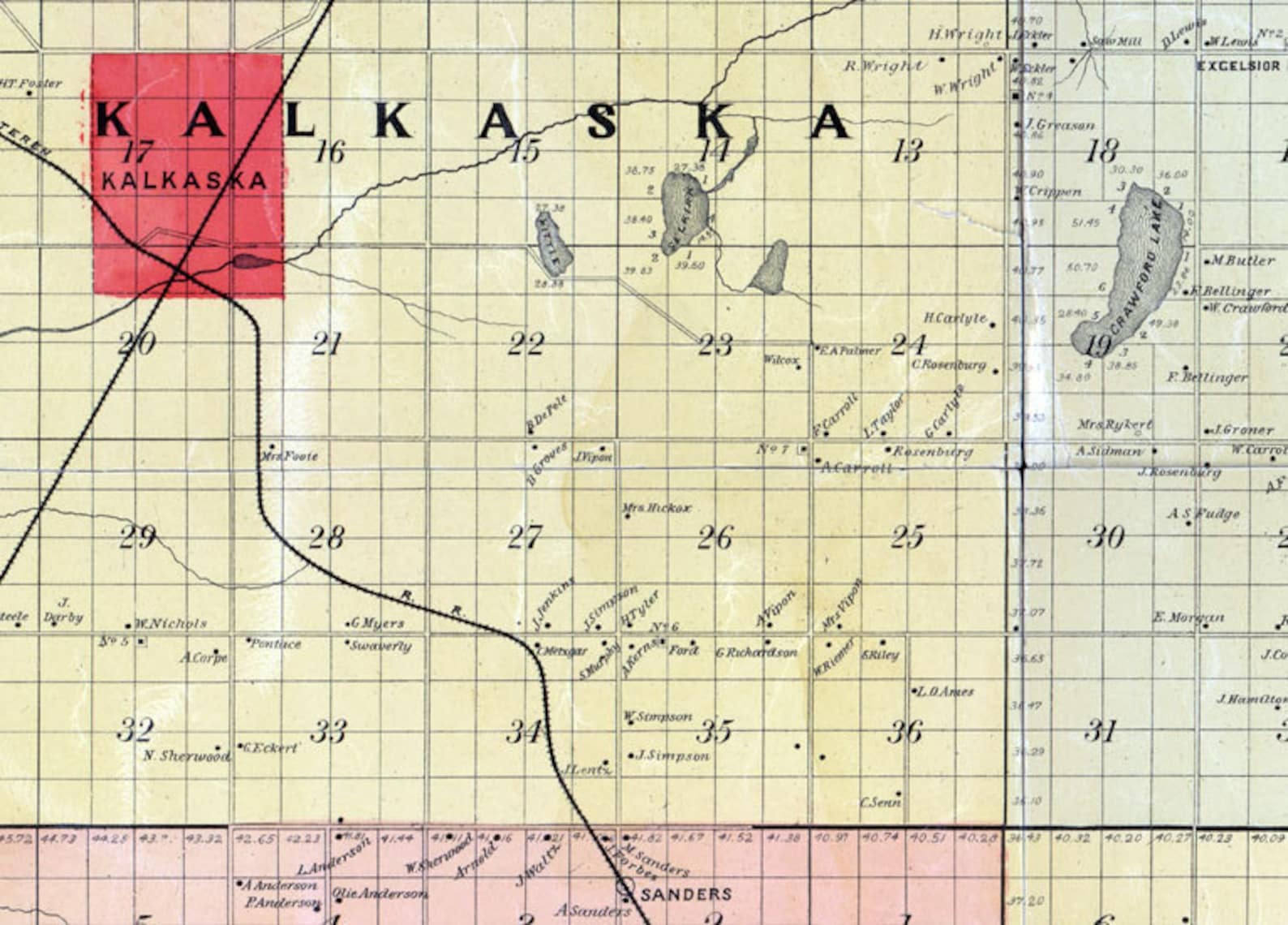 Mappa di 1898 di Kalkaska County Michigan Etsy Italia