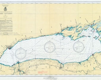 1941 Nautical Map of Lake Ontario