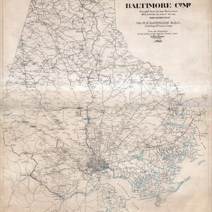 1863 Militärkarte von Baltimore County, Maryland