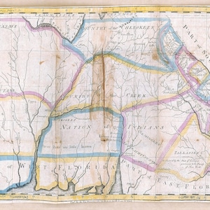 1831- Karte von Indianerstämmen in Georgia, Alabama und Mississippi