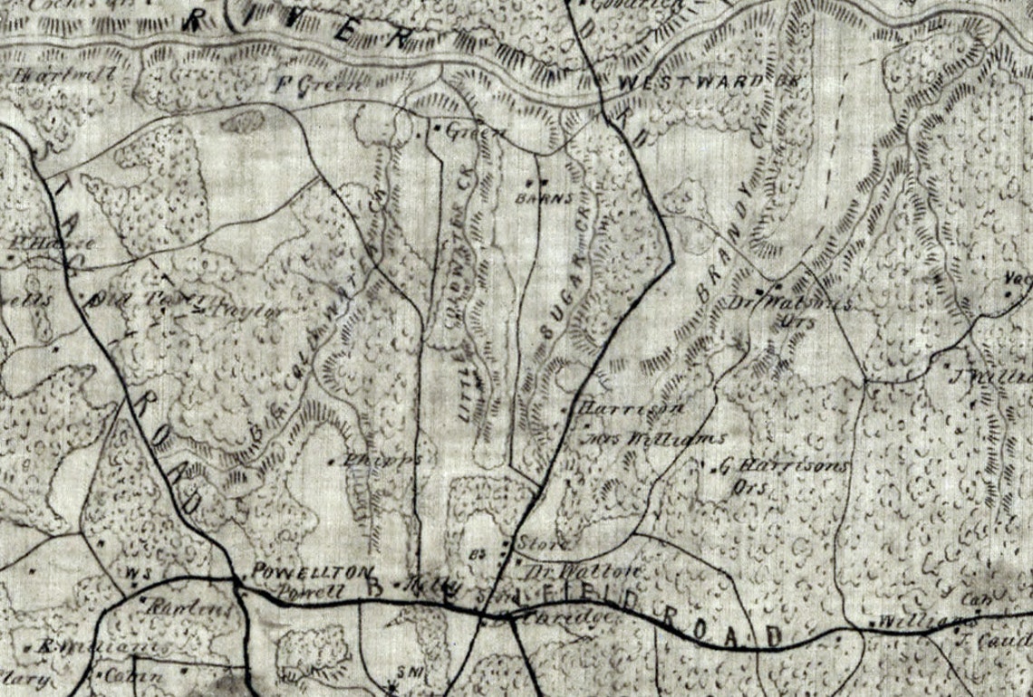 1864 Map of Brunswick County Virginia Family Names Genealogy Etsy