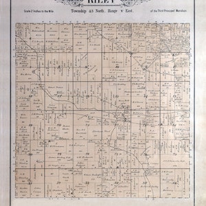 1892 Map of Riley Township McHenry County Illinois