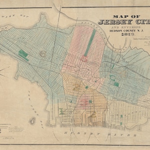 Mapa de 1879 de Jersey City, Nova Jersey