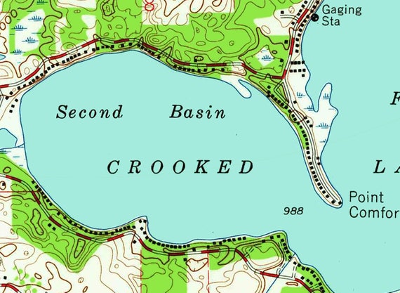 洋楽 Crooked Indiana Cartell 1960 Map of Crooked Lake Steuben County Indiana - Etsy