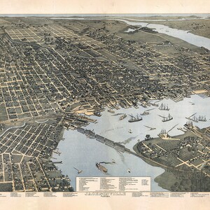 1893 Panorama-Karte von Jacksonville Florida