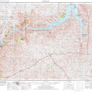 Mapa topográfico de 1954 de Jordania Montana