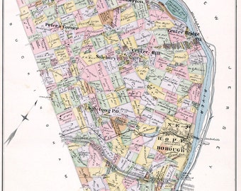 1891 Map of Solebury Township Bucks County Pennsylvania