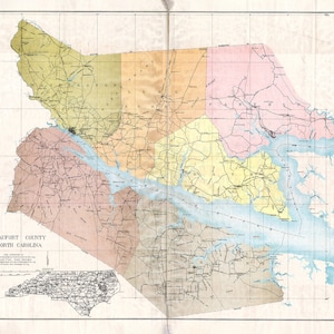 1908 Map of Beaufort County North Carolina