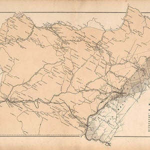 1886 Plan du district de Walker, comté de Wood, Virginie-Occidentale