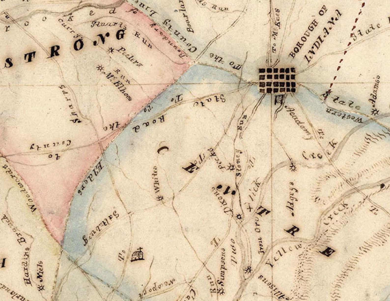 1817 Map of Indiana County Pennsylvania  Etsy