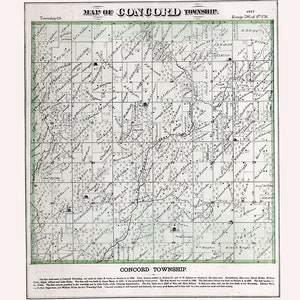 1872 Map of Concord Township Adams County Illinois
