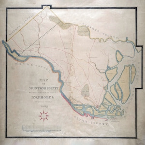 Carte du comté de McIntosh, Géorgie, 1869