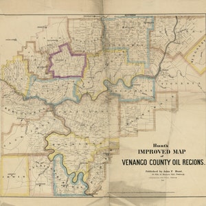 1865-Karte der Ölregionen in Venango County