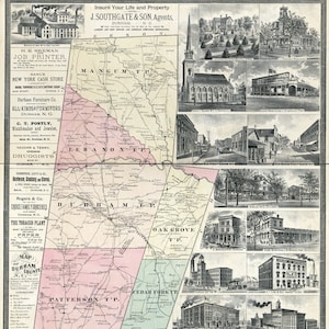 1887-Karte von Durham County, North Carolina