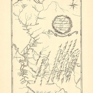 18.Jh. Karte der Alleghany Monongahela und Youghiogheny Rivers in Pennsylvania