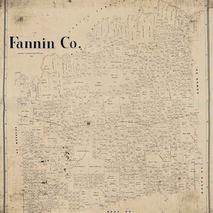 Ferme de 1901, carte du comté de Fannin au Texas