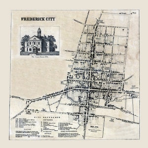 1858-Karte von Friedrich Stadt Friedrich County Maryland
