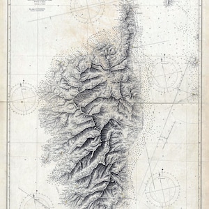 1900-Karte der Insel Korsika
