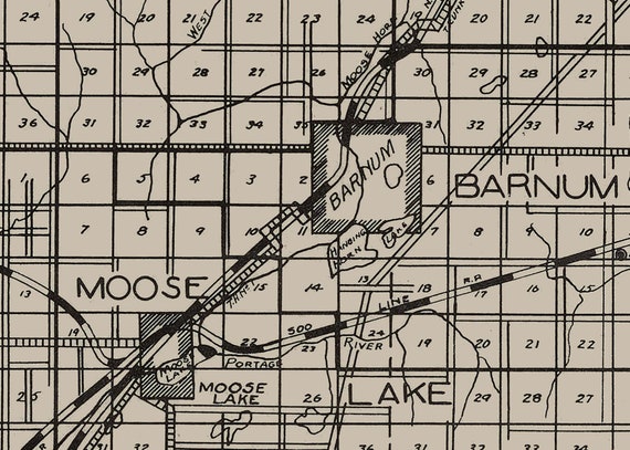 Carlton County Plat Map 1929 Map Of Carlton County Minnesota | Etsy