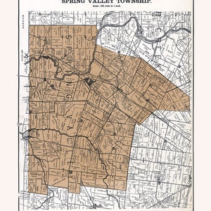1896 Kaart van Spring Valley Township Greene County Ohio