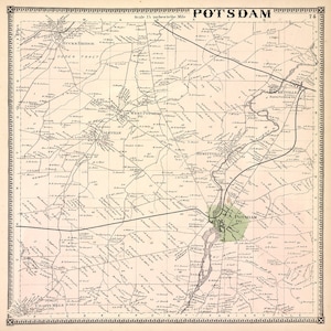 1865 Kaart van Potsdam Township Saint Lawrence County, New York