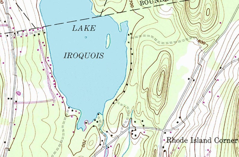 1987 Map of Lake Iroquois Vermont Etsy