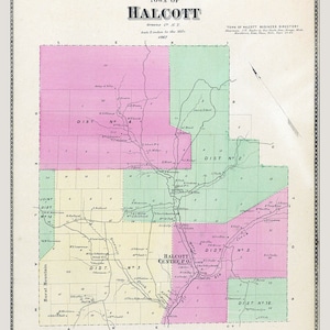 1867 Map of Halcott Greene County New York