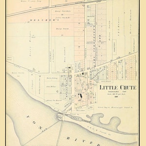 1889 Town Map of Little Chute Outagamie County Wisconsin