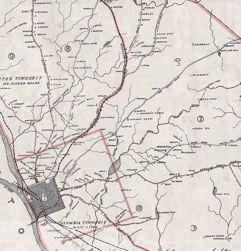 1897 Map of Richland County South Carolina Etsy