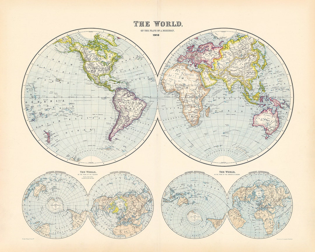 1910 Map Of The World Etsy Il 1080xN.5865628471 Hsek