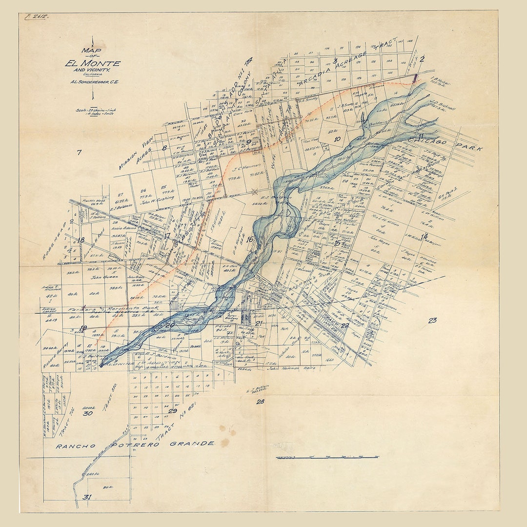 1920 Map of El Monte California - Il 1080xN.6000525895 Ej5e