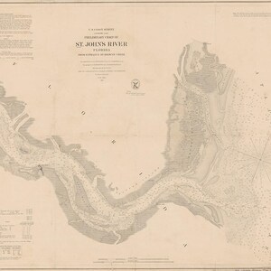 1856 Mapa gráfico de Saint Johns River Florida Enterance